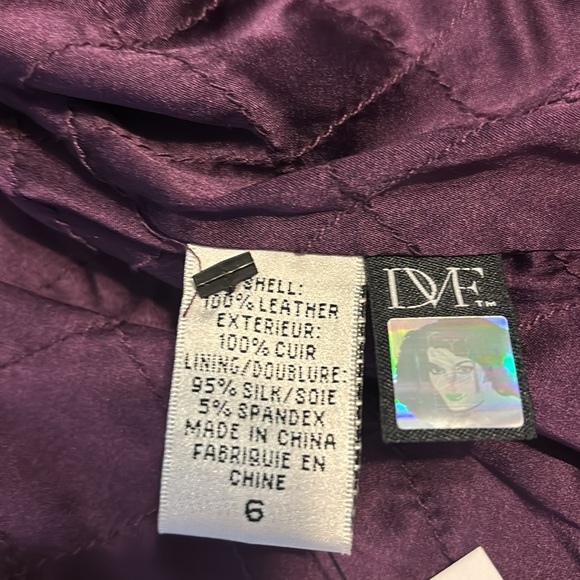 NWT Leather DVF Jacket, mint - Picture 8 of 9